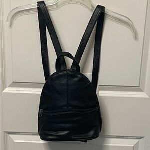 Tignanello Black Leather Backpack Purse